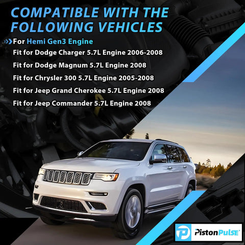 5.7L Hemi Engine Rebuild Kit With Piston Kit Timing Chain Kit Water Pump And Oil Pump For Dodge Jeep Compatibility Chart