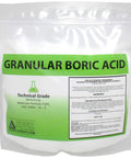 One Pound Bag Of Industrial Grade 99.9 Percent Pure Granular Boric Acid For Home And Pro Use In Pest Control, DIY Projects, Cleaning And Scientific Applications, technical grade label visible