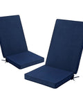 Set Of 2 Outdoor Adirondack Chair Cushions With Removable Covers And Water Repellent And Fade Resistant Faux Linen Securing Straps And Non Slip Bottom Fits Most Adirondack And Rocking Chairs In Navy