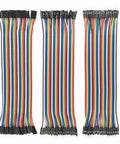 120-Piece 20cm Dupont Jumper Wire Kit 40pin Multicolor Cables M To M And F To F for breadboard prototyping shown flat