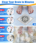 Heavy Duty 30 Inch Drain Snake 5 Pack With Rust Resistant Steel Core And Bendy Nylon Sleeve To Yank Gnarly Hair Clogs And Gunk Straight Out Of Shower Pipes Quick And Easy, step-by-step guide for use.