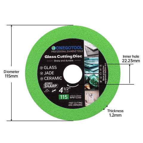 4.5 Inch Diamond Cutting Disc For Angle Grinder Glass Ceramic Jade Crystal And Wine Bottles 3 Pack Pro Grade Heavy Duty Diamond Blade