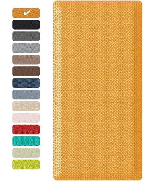 Anti Fatigue Kitchen Mat Cushioned 0.75 Inch Thick Standing Pad For Kitchen Office And Sink 20 By 32 Inches Waterproof Ergonomic Comfort Non Slip Bottom Bright Orange Easy To Clean with color options.