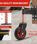6 Inch Heavy Duty Gate Wheel With 500 Lbs Capacity For Metal Tube And Wooden Gates 360 Degree Swivel Spring Loaded