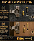 30 Pcs Heavy Duty Expansion Screw Kit for repairing cabinet hinges on stone and wood surfaces, featuring gold expansion anchors.
