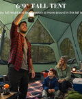 Family Cabin Tent For 6-8 With Porch And 2 Rooms, Waterproof Glamping Tent, 3 Doors, Tall And Spacious, Big Outdoor Camping Tent