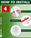 Installation guide for Four Pack Golf Flag Sticks With 6 Foot Putting Green Red Digital Style Flags, Hole Cups And Poles