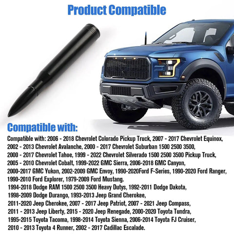5.5 Inch Universal Car Antenna Replacement For Ford, Dodge, Chevrolet, GMC, Jeep And Toyota Trucks with compatibility list