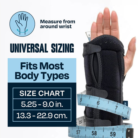 Nighttime Wrist Brace For Pain Relief From Carpal Tunnel Tendonitis And Arthritis That Fits Both Hands with tape measure