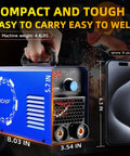 Grab And Go 110V Arc Welder For Home DIY And Metal Repair Ultra Lightweight 4.4Lb Portable Welder with control panel and handle.