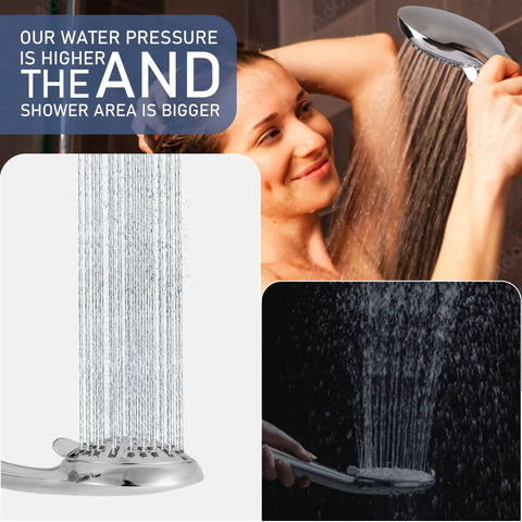 High-Pressure 9-Function Handheld Showerhead Kit With 59-Inch Hose Adjustable Bracket Rubber Washers And Beast Mode Performance shown.