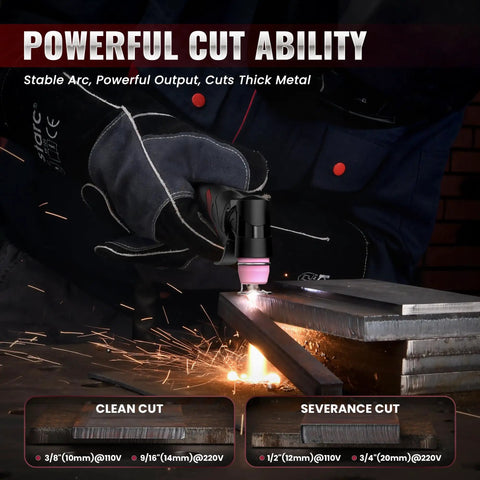 Pilot Arc Plasma Cutter With LED Display And Air Sensor 50A Dual Voltage 110 220V Pro Grade Machine cutting metal