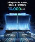 Image of utility-scale LFP battery cells displaying 10,000 charge cycles for reliable off-grid power solutions.