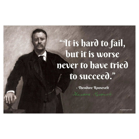 Theodore Roosevelt quote on a poster, part of Eight American Presidents Quotes Poster Set For Classrooms And Homes, 12 by 18 inches.