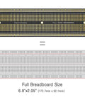 Large Solderable Breadboard Prototype Board For DIY Electronics Projects Hookup Friendly Compatible With Arduino ESP8266 NodeMCU MCUs Gold Plated Matte Black 3 Pack showing full size comparison with traditional breadboard.