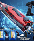 14 Inch RC Boat With Sick Speed Remote Control Boat For Kids And Adults 23 Plus MPH Water Toy 2.4GHz RC Speed Boat red