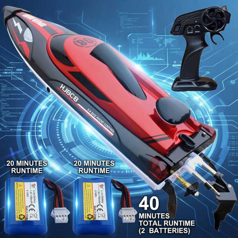 14 Inch RC Boat With Sick Speed Remote Control Boat For Kids And Adults 23 Plus MPH Water Toy 2.4GHz RC Speed Boat red