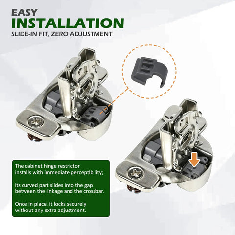 86 Degree Angle Restrictor Clips For Cabinets Wall Guard To Prevent Collisions Perfect For Face Frame Kitchen Cabinet Hinges Door Restraint System 30 Pack Hinges Not Included Easy Install, nylon clip on hinge