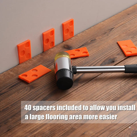 Laminate Wood Flooring Installation Kit With Tapping Block And Handle Pull Bar Double Faced Mallet And Spacers Plus LVP Vinyl Flooring Tools