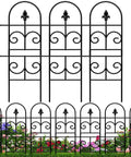 Tall Decorative Metal Garden Fence Panels Set 32 Inch High And 10 Foot Long 9 Pack Rustproof No Dig Fence for landscaping