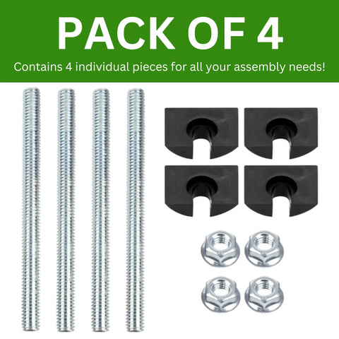 Superb Fit Crescent Nut And Threaded Pin Kit Pack of 4 includes 4 threaded pins and crescent nuts for bed frame repairs.