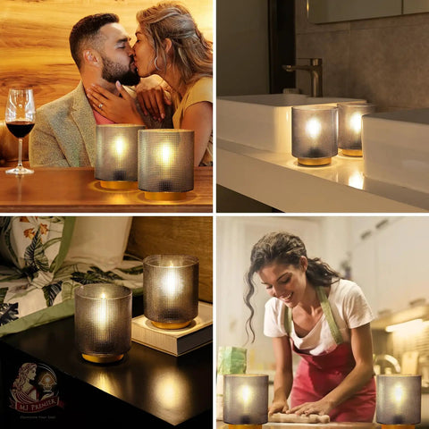 Battery Operated Lamp With Timer Cordless Table Lamp For Bedroom Glass Shade Accent Light For Living Room bedside nightstand