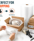 Image of 2 Pack Bubble Roll Wrap 100 Ft By 12 In Clear With Three Sixteenth Inch Small Bubbles used for packing a ceramic mug in a box.