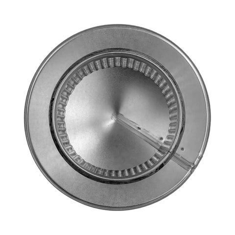 Top view of 6 Inch Round Roof Rain Cap For HVAC Venting Galvanized Steel All Weather Chimney Cap With Rubber Gasket