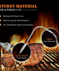 Replacement Waterproof Meat Probes Set Of 2 3.5mm Plug Digital Thermostat Probes showing heat resistance on a BBQ grill