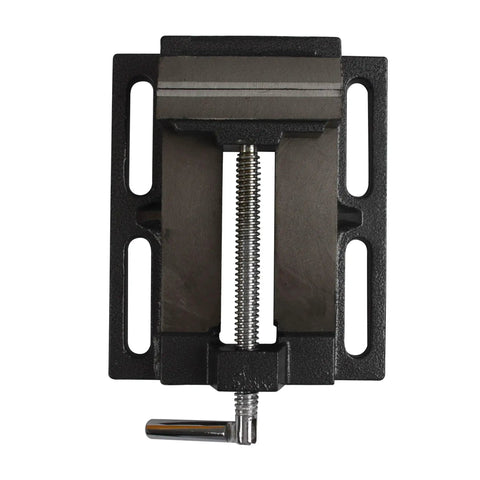 Flat Drill Press Vise 4 Inch for Home Shop Use heavy duty malleable cast steel body with powder coat finish top view