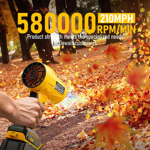 Person using Cordless Leaf Blower With 20V Power, Turbo Jet Brushless Motor Reaches Up To 580,000 RPM in autumn leaves