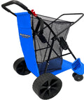 Grab And Go Heavy Duty Beach Cart Folding Wagon With Sand Wheels And Umbrella Holder That Holds Four Chairs Includes Storage Pouch