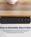 Premium Electric Height Adjustable Standing Desk 72 X 30 Inches with reclaimed wood top and user-friendly control panel.