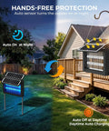 Upgraded Solar Bug Zapper Outdoor With Dual Foldable Panels 4500V Cordless Rechargeable Waterproof Mosquito Killer in garden