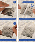 Instructions for applying 35 Pack Disposable Hair Catcher Mesh Strips For Shower Bathtub Sink Drain Stops Clogs Dead In Its Tracks.