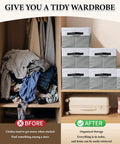 Real Deal Foldable Fabric Storage Cubes With Sturdy Reinforced Handles And Hassle Free Collapsible Closet Shelf Bins For Clothes Toys And Blankets 4 Pack of smooth operation organizers in a tidy wardrobe setup.