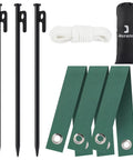 Heavy Duty Tree Stakes And Ground Anchor Kit For Young Trees Weatherproof Support System with 3 metal stakes, 3 straps, and rope