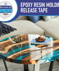 Heavy Duty Epoxy Resin Tape for Molding and River Tables, Heat Resistant Silicone Release Tape on finished river table.