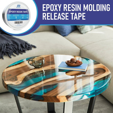 Heavy Duty Epoxy Resin Tape for Molding and River Tables, Heat Resistant Silicone Release Tape on finished river table.
