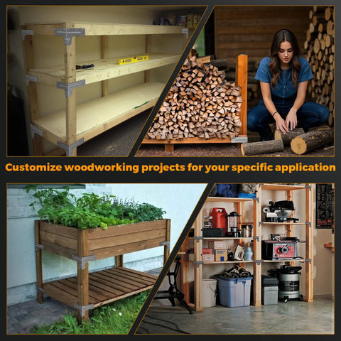 Your Shop Go To Galvanized Steel Workbench And Shelving Hardware Kit in DIY projects collage.
