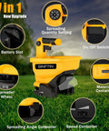 Battery Powered Seed Spreader For Dewalt 20V/60V Li Ion Batteries Handheld Grass Seed Rock Salt And Deicer Spreader