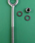 Top Shelf Beefy Stainless Steel 316 Marine Grade Eye Bolt Half Inch By Eight Inch Short Thread Heavy Duty Rigging Hardware with nut and washers.