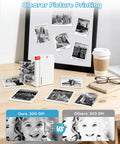 Top Tier Portable Thermal Sticker Printer And Wireless Label Maker With 2 To 3 Inch Wide Format For Photos Study Notes Crafts beside printed photos.