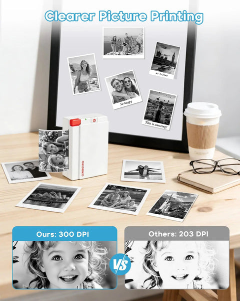 Top Tier Portable Thermal Sticker Printer And Wireless Label Maker With 2 To 3 Inch Wide Format For Photos Study Notes Crafts beside printed photos.