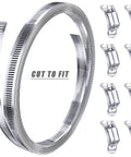 304 Stainless Steel Hose Clamp Assortment Kit With 12 Ft Cut To Fit Metal Strap And 8 Fasteners, Adjustable Worm Gear Pipe Clamps, cut strap and fasteners
