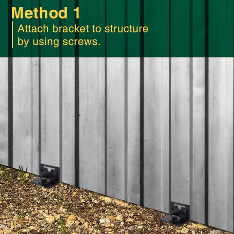 24 Inch Ground Anchors With Screws Brackets And Drill Adapter For Earth Anchors Heavy Duty Storage Shed And Swing Set Kits Wind Resistant Up To 1000 Lbs Per Anchor Reliable Outdoor Anchor System