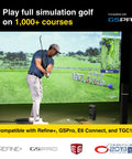Golfer using Eye Mini Lite Indoor Golf Launch Monitor And Simulator With 19 Precision Metrics Near Zero Latency on GSPro.