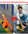Heavy Duty Floor Tape Applicator For Driveways And Warehouses With Manual Push Marking Tool Non Slip Grip Adjustable Pressure Reusable Tape Roller Workhorse Includes Three Refill Rolls For Aisles And Sports Courts, orange ABS floor tape applicator on marked warehouse floor