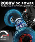 Powerful 2000W Electric Go Kart For Adults And Kids With 30 MPH Off Road Speed, showing wheel detail and power specs