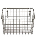 Straight Up Heavy Duty Wire Pegboard Wall Basket Rock Solid Metal Storage Bin For Garage Tools And Workshop Gear Super Handy Dual Mount Setup In Industrial Gray - Front view of open wire basket.